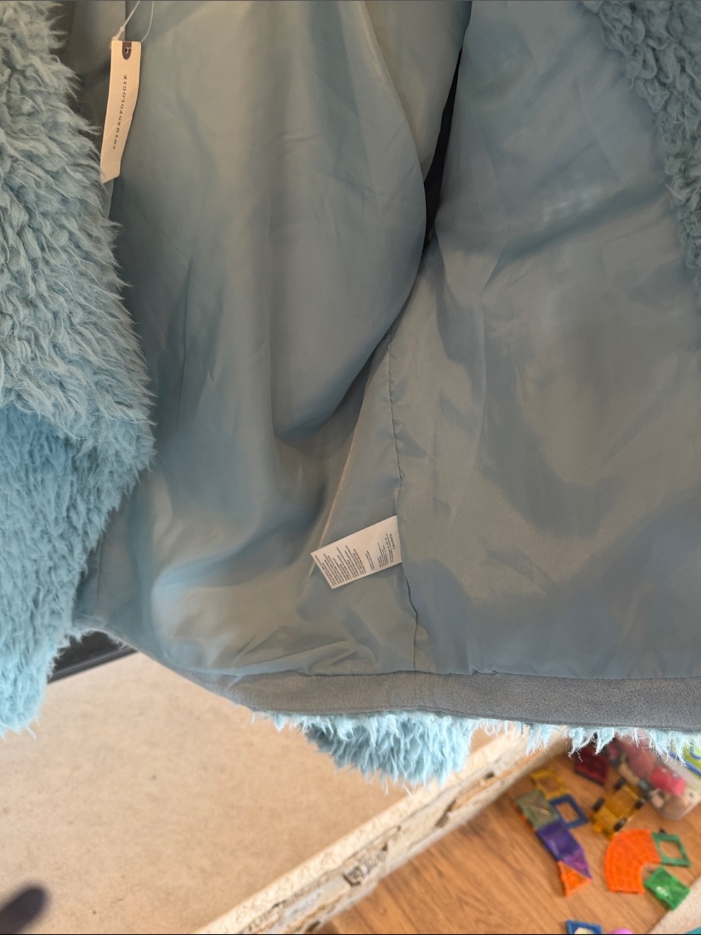 Anthropology NWT Light Blue Faux SHERPA Jacket - Women - Picture 7 of 7